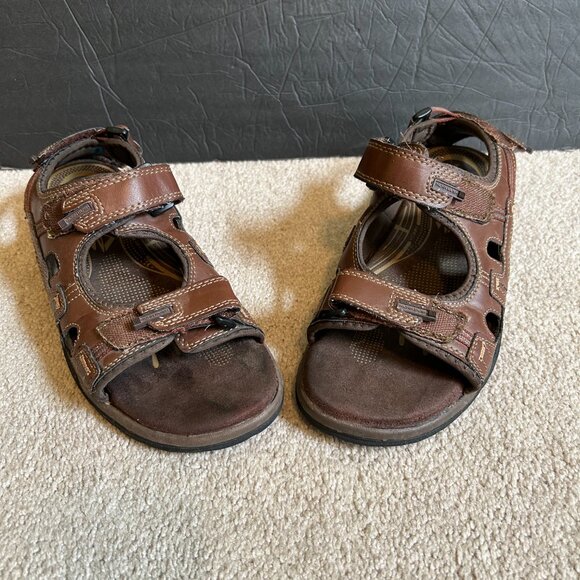 Nunn Bush All Terrain Comfort Sport Sandals Men's Size10 Brown Leather Hook Loop - Picture 2 of 11